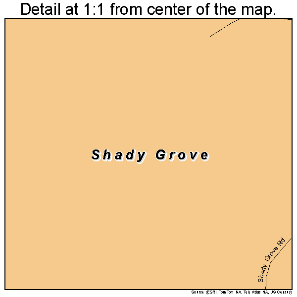 Shady Grove, Oklahoma road map detail