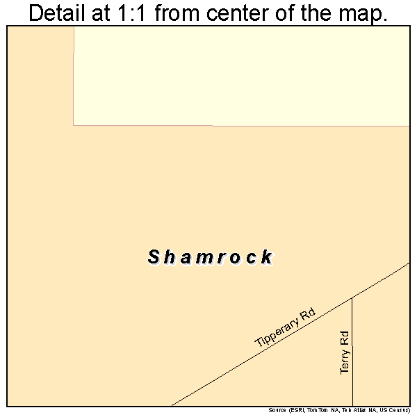Shamrock, Oklahoma road map detail