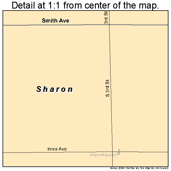 Sharon, Oklahoma road map detail