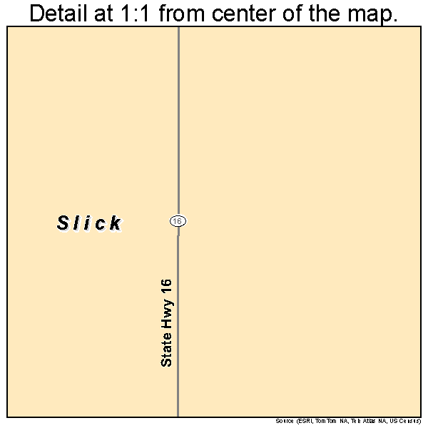 Slick, Oklahoma road map detail