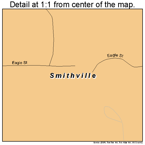Smithville, Oklahoma road map detail