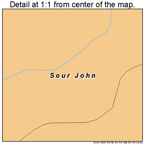 Sour John, Oklahoma road map detail