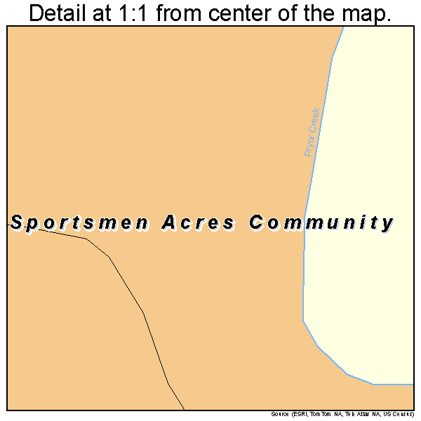 Sportsmen Acres Community, Oklahoma road map detail