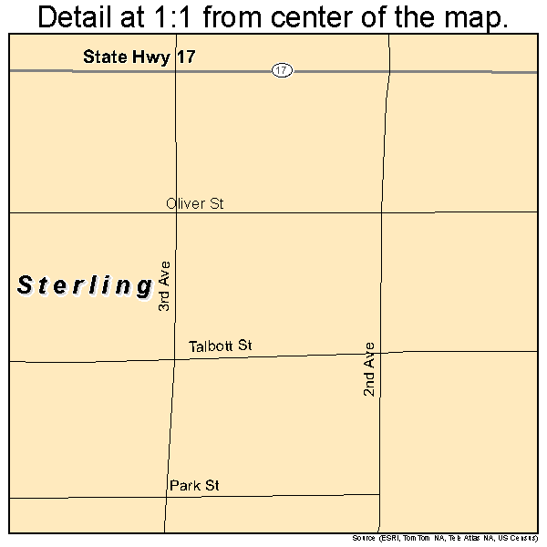 Sterling, Oklahoma road map detail
