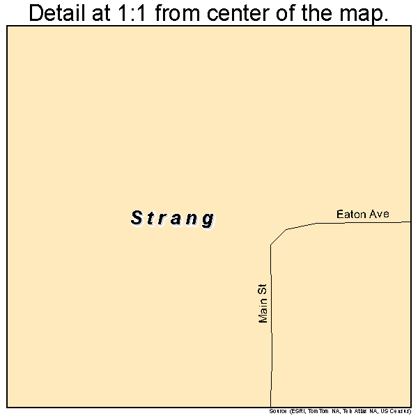 Strang, Oklahoma road map detail