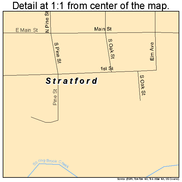 Stratford, Oklahoma road map detail