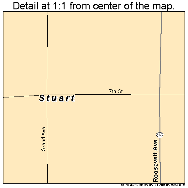 Stuart, Oklahoma road map detail