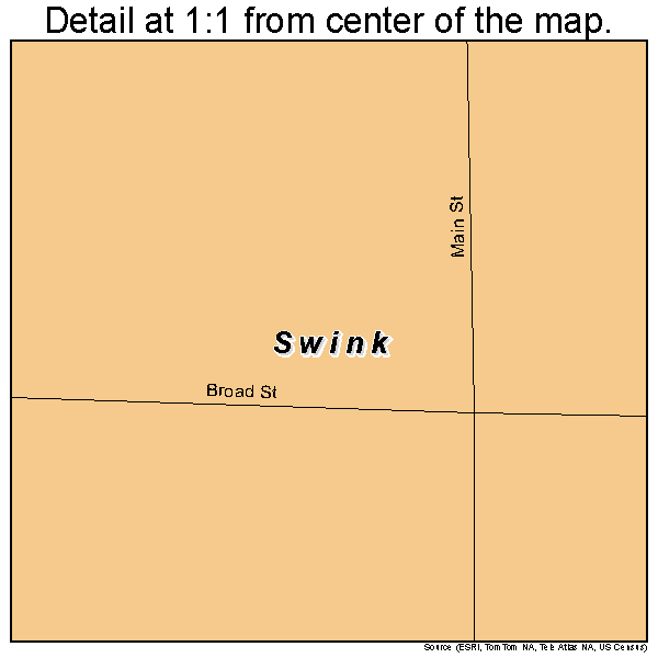Swink, Oklahoma road map detail