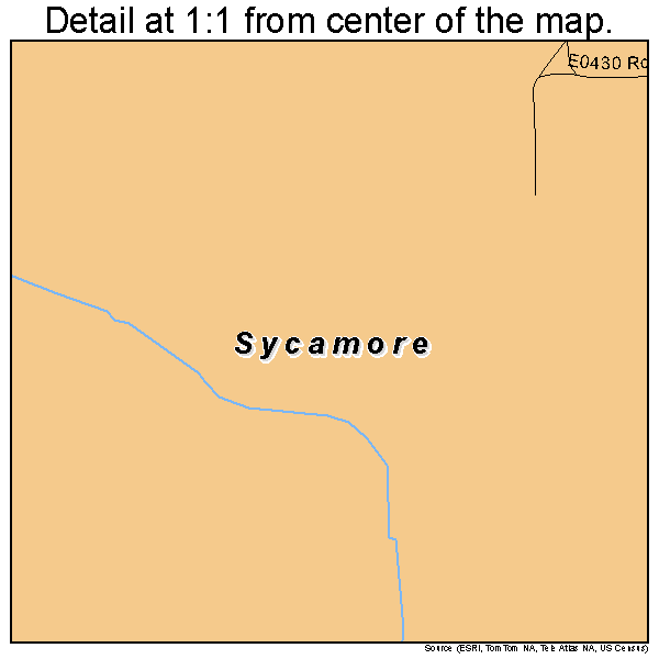 Sycamore, Oklahoma road map detail