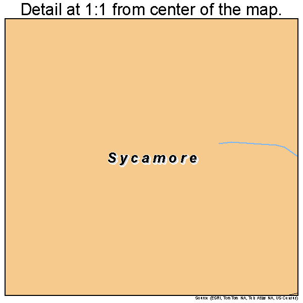 Sycamore, Oklahoma road map detail