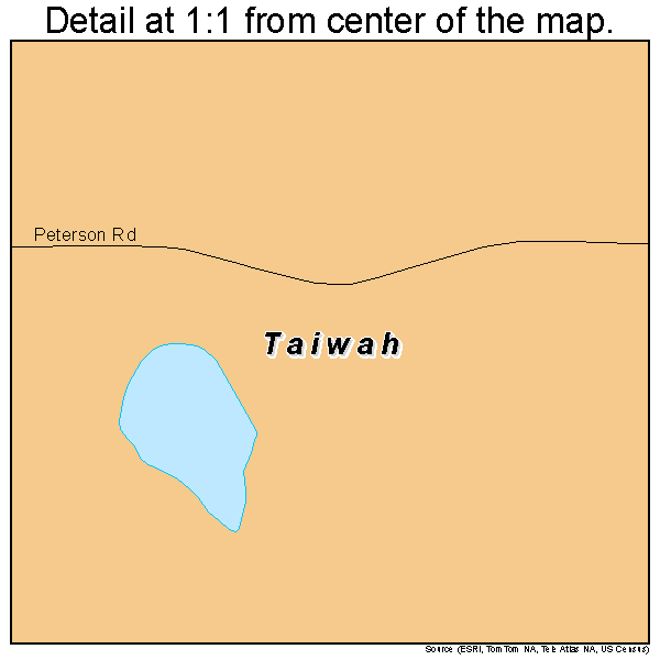 Taiwah, Oklahoma road map detail
