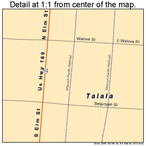 Talala, Oklahoma road map detail