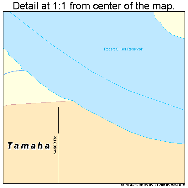 Tamaha, Oklahoma road map detail