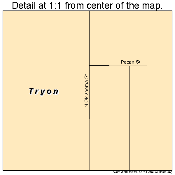 Tryon, Oklahoma road map detail