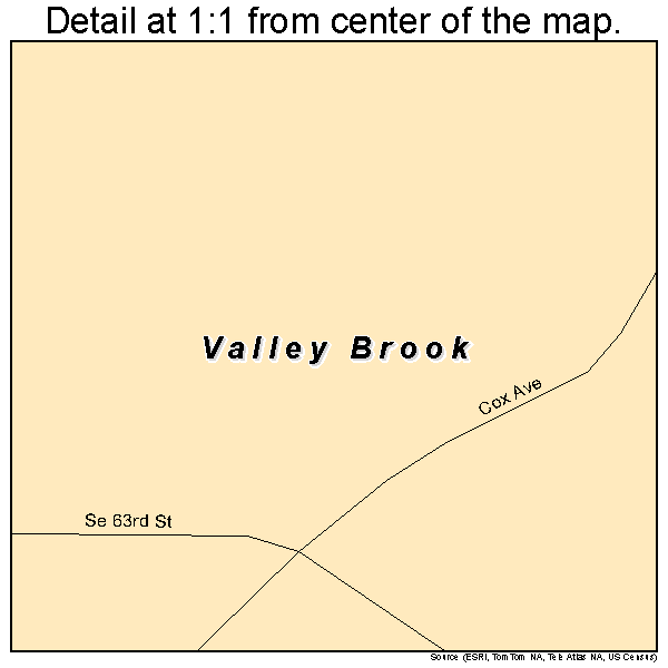 Valley Brook, Oklahoma road map detail