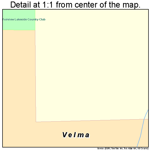 Velma, Oklahoma road map detail