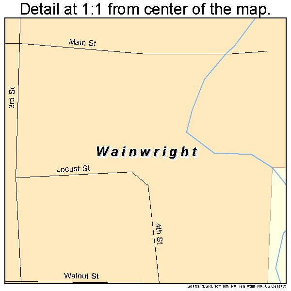 Wainwright, Oklahoma road map detail