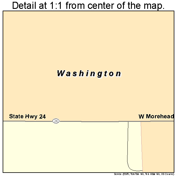 Washington, Oklahoma road map detail