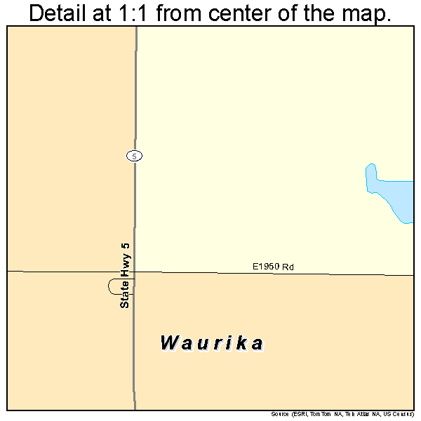 Waurika, Oklahoma road map detail