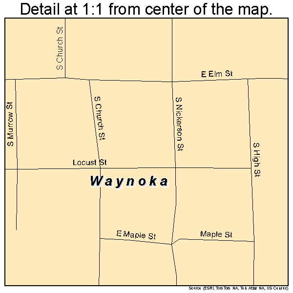Waynoka, Oklahoma road map detail