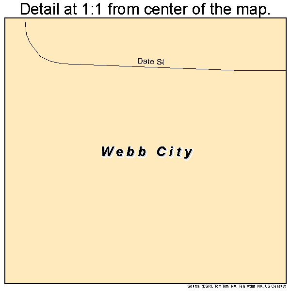 Webb City, Oklahoma road map detail