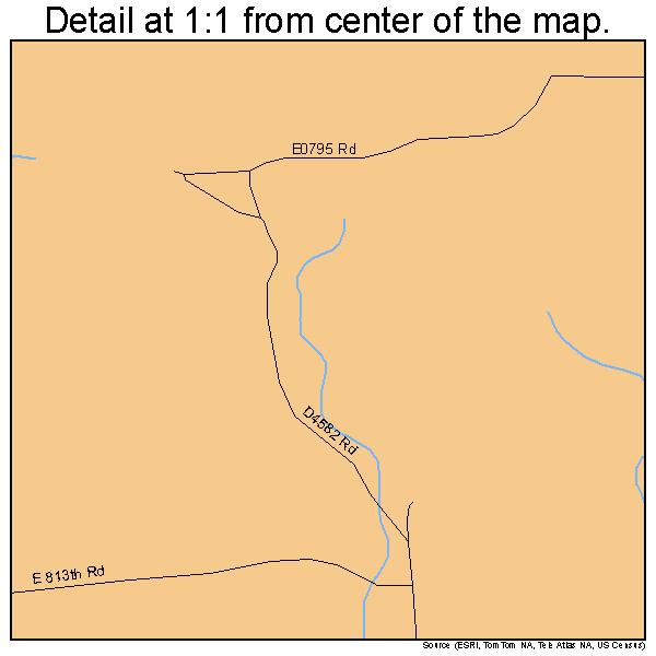 Welling, Oklahoma road map detail