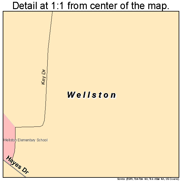 Wellston, Oklahoma road map detail
