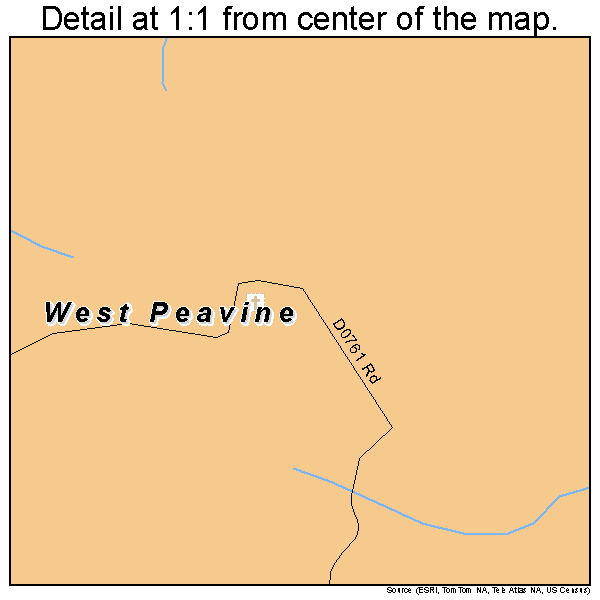 West Peavine, Oklahoma road map detail