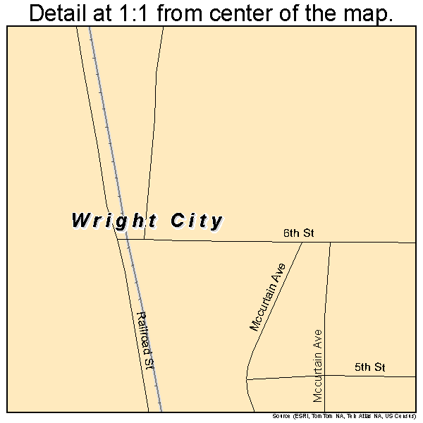 Wright City, Oklahoma road map detail
