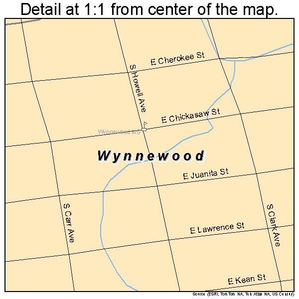 Wynnewood, Oklahoma road map detail