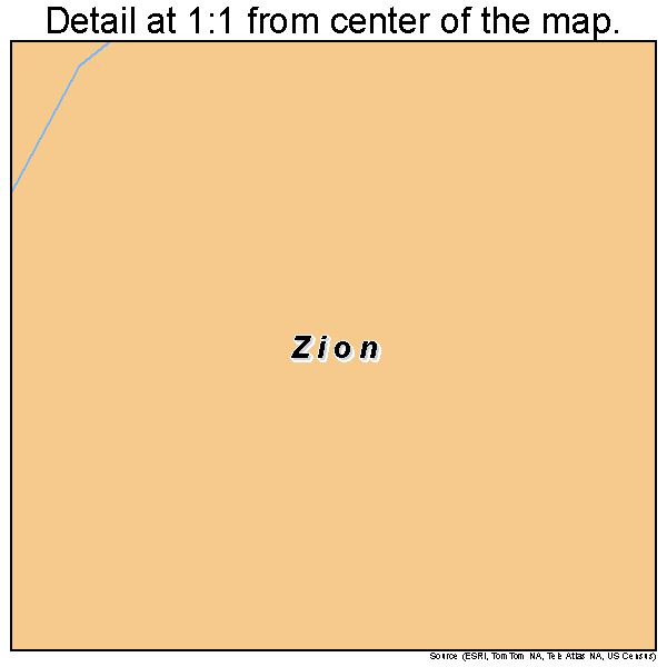 Zion, Oklahoma road map detail