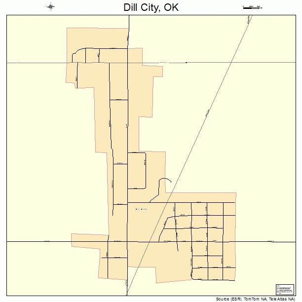 Dill City, OK street map