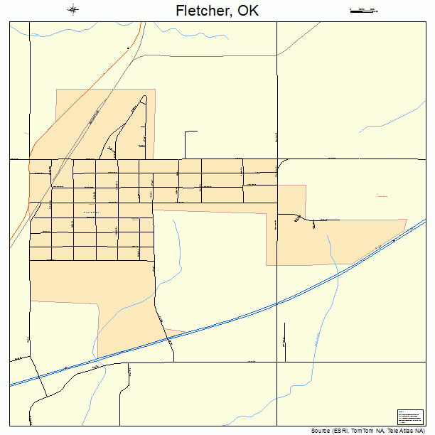 Fletcher, OK street map