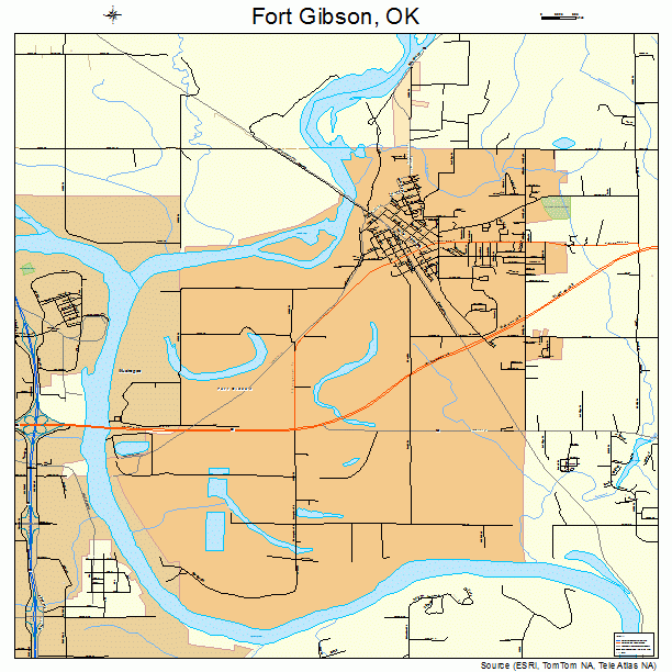Fort Gibson, OK street map
