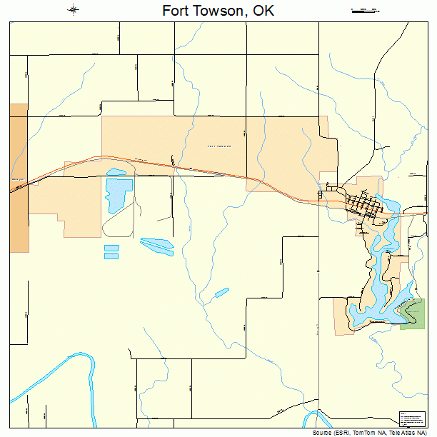 Fort Towson, OK street map