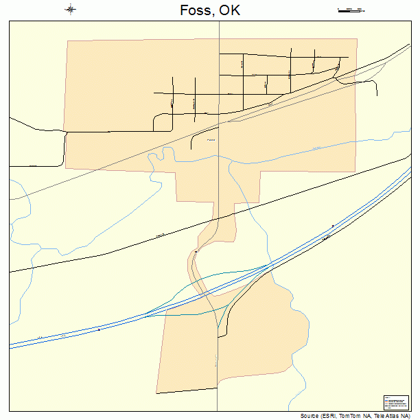 Foss, OK street map