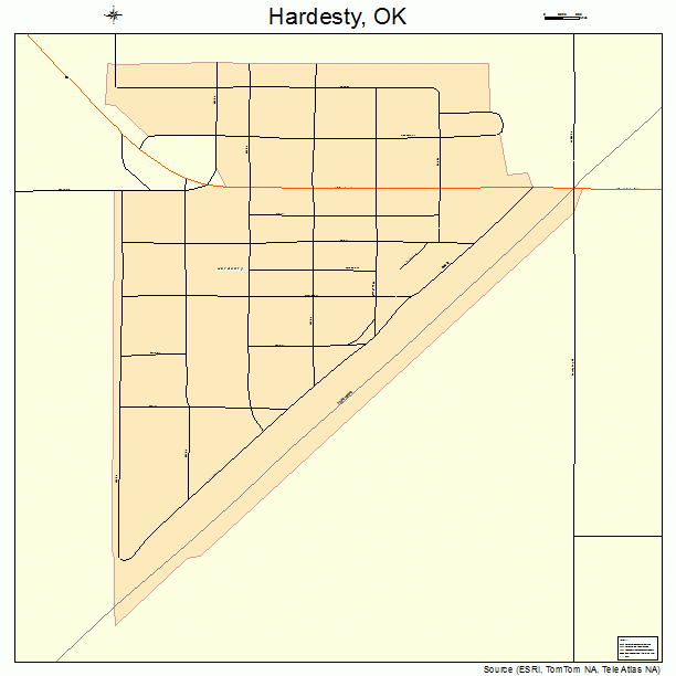 Hardesty, OK street map