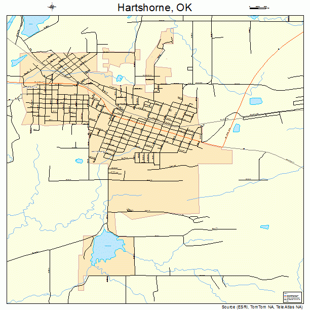 Hartshorne, OK street map