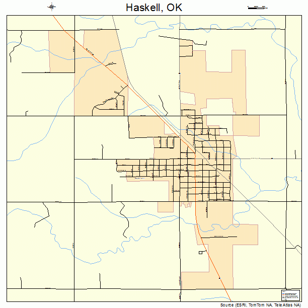 Haskell, OK street map