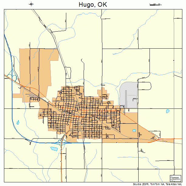 Hugo, OK street map