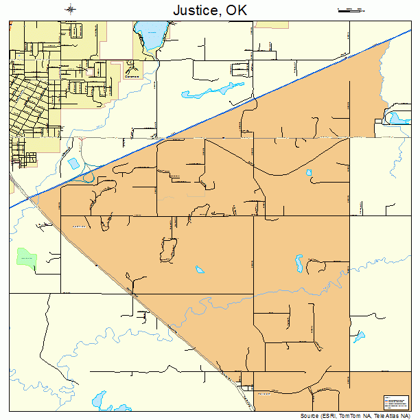 Justice, OK street map