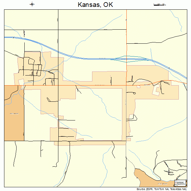 Kansas, OK street map