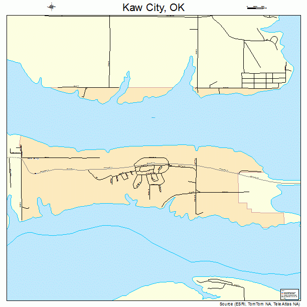 Kaw City, OK street map