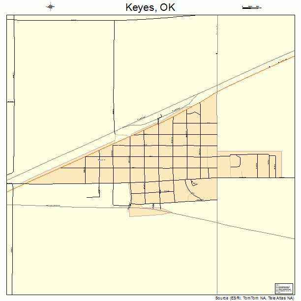 Keyes, OK street map