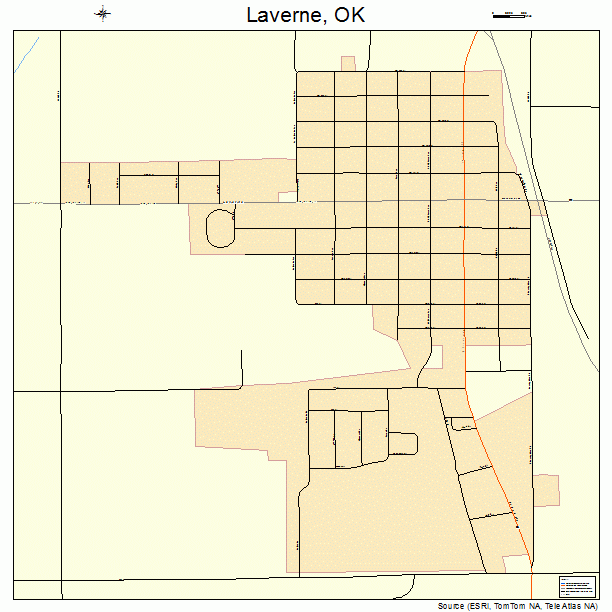 Laverne, OK street map