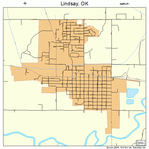 Lindsay, OK street map