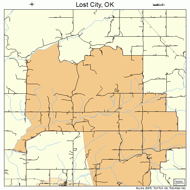 Lost City, OK street map