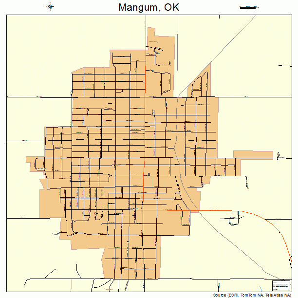 Mangum, OK street map