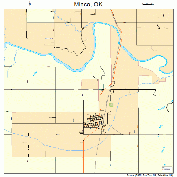 Minco, OK street map