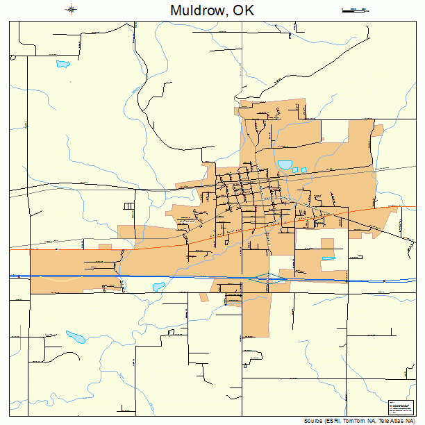 Muldrow, OK street map